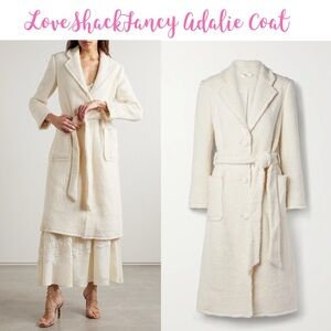 LoveShackFancy Adalie White Belted Coat